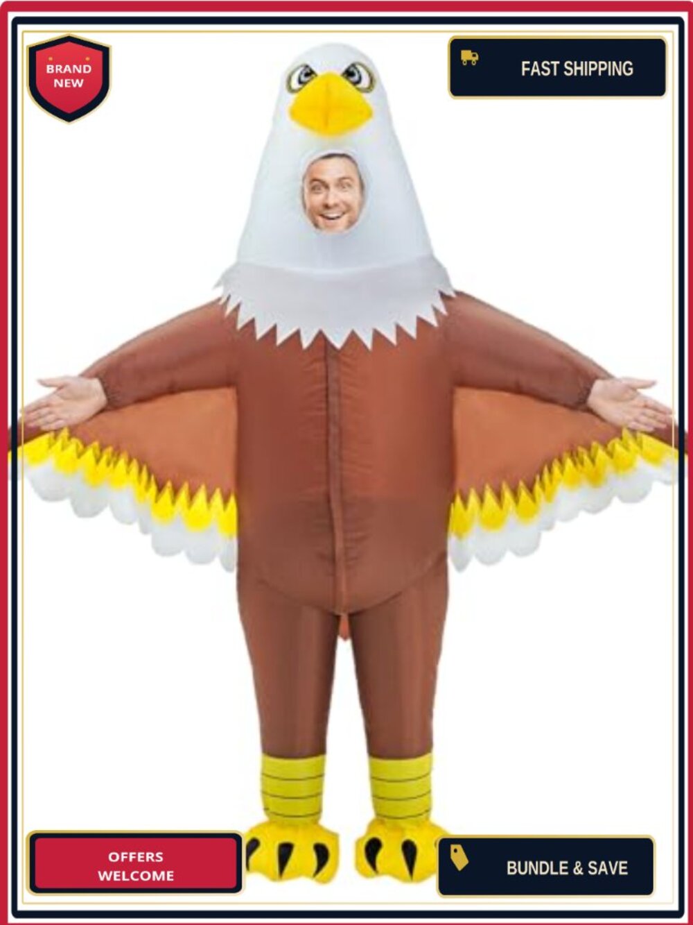 Eagle Inflatable Costume Adult Blow Up Suit for Independence Day Party